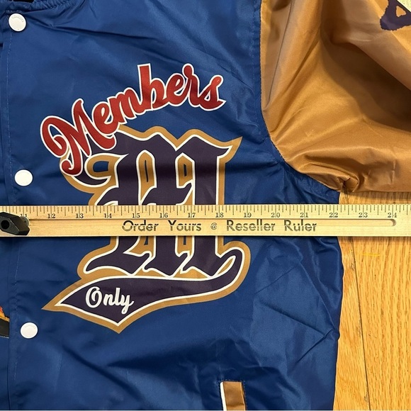 Members Only X Jean Michel Basquiat Varsity Bomber Jacket M Mona Lisa blue - Picture 5 of 10